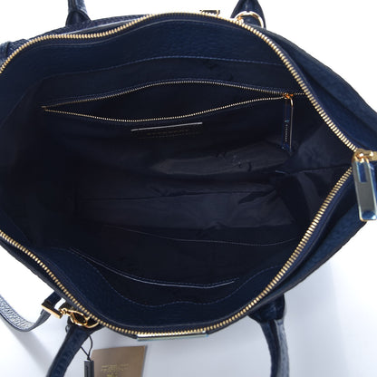 Burberry Heritage Grain Check Embossed Medium Dewsbury Tote Blue Carbon 6 of 10