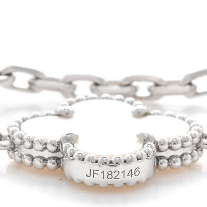 Van Cleef & Arpels 18K White Gold Mother of Pearl 5 Motifs Vintage Alhambra Bracelet 4 of 5