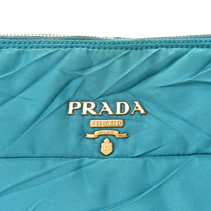 Prada Tessuto Nylon Chevron Quilted Shoulder Bag Turchese 7 of 9