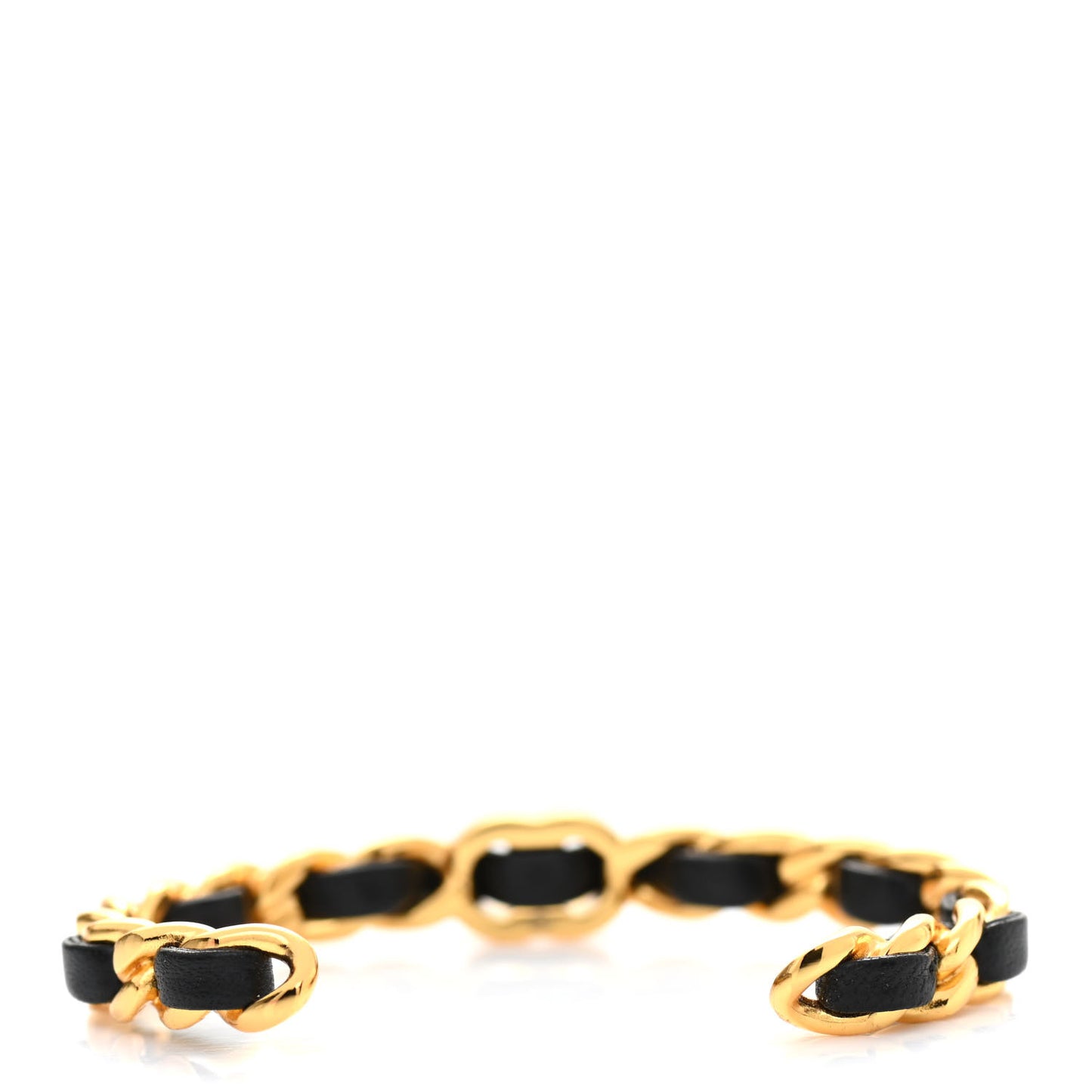 Lambskin More Is More Cuff Bracelet Black Gold
