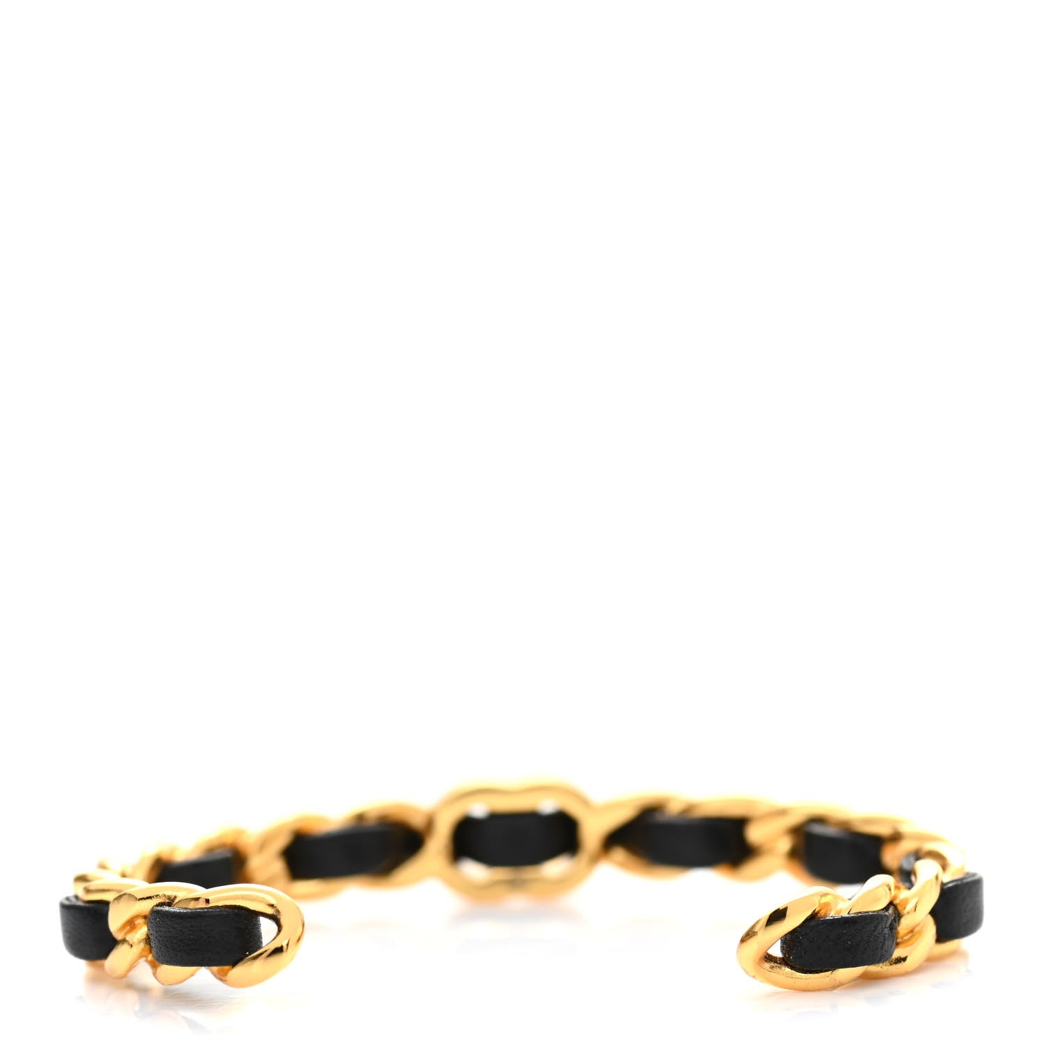 Chanel Lambskin More Is More Cuff Bracelet Black Gold 3 of 4