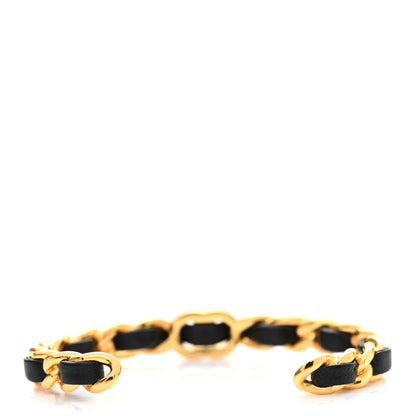 Chanel Lambskin More Is More Cuff Bracelet Black Gold 3 of 4