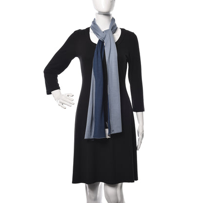 Hermes Cashmere Silk Aller Retour Scarf Bleu Gris Ocean 2 of 4