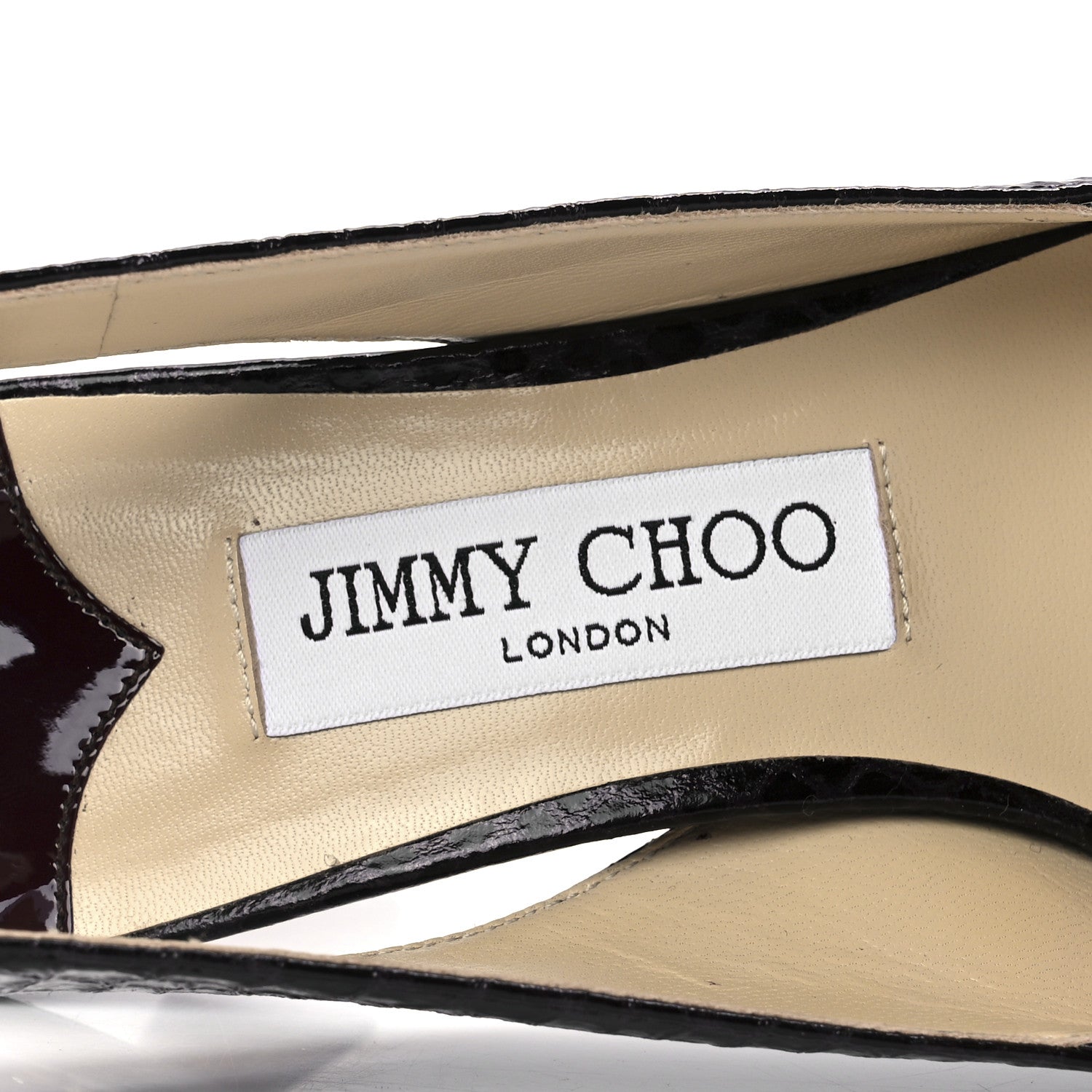 Jimmy Choo Patent Gel Snake Print Liya 65 Pumps 38 Merlot 7 of 9