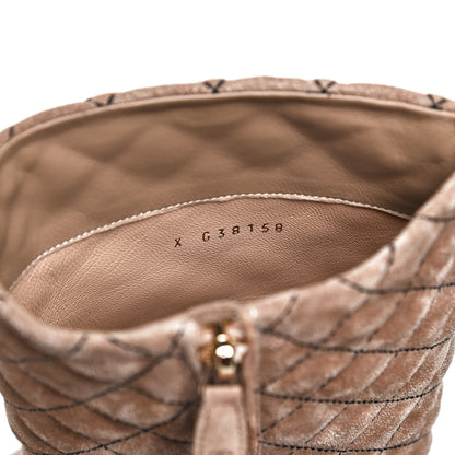 Chanel Suede Quilted CC High Boots 38 Dark Beige Black 10 of 11