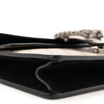 Gucci GG Supreme Monogram Suede Crystal Small Dionysus Shoulder Bag Beige Ebony Black 9 of 10