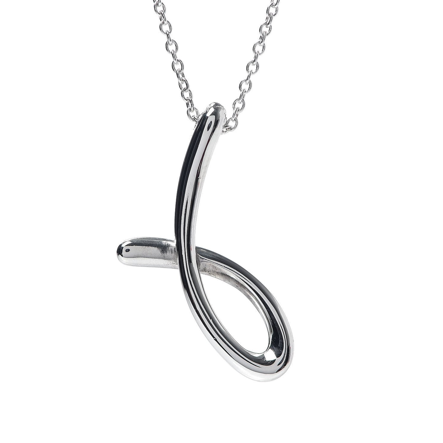 Sterling Silver Elsa Peretti Letter J Pendant Necklace