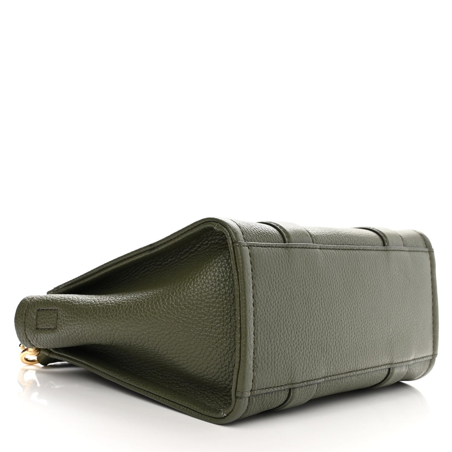 Grained Calfskin Small The Tote Bag Bronze Green