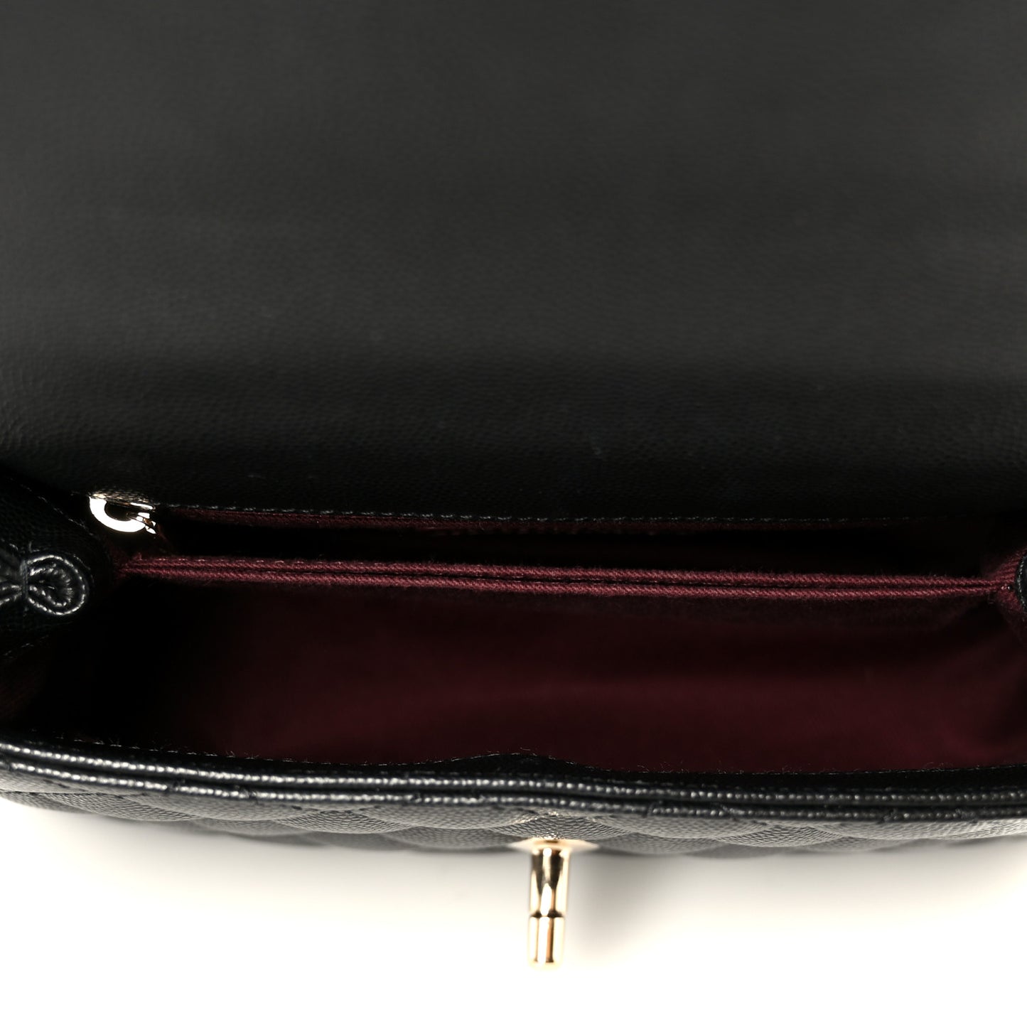 Caviar Quilted Mini Coco Handle Flap Black