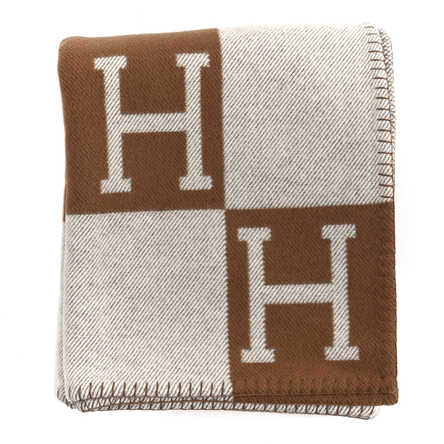 Hermes Wool Cashmere Avalon Blanket Ecru Camel 1 of 3