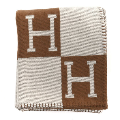 Hermes Wool Cashmere Avalon Blanket Ecru Camel 1 of 3