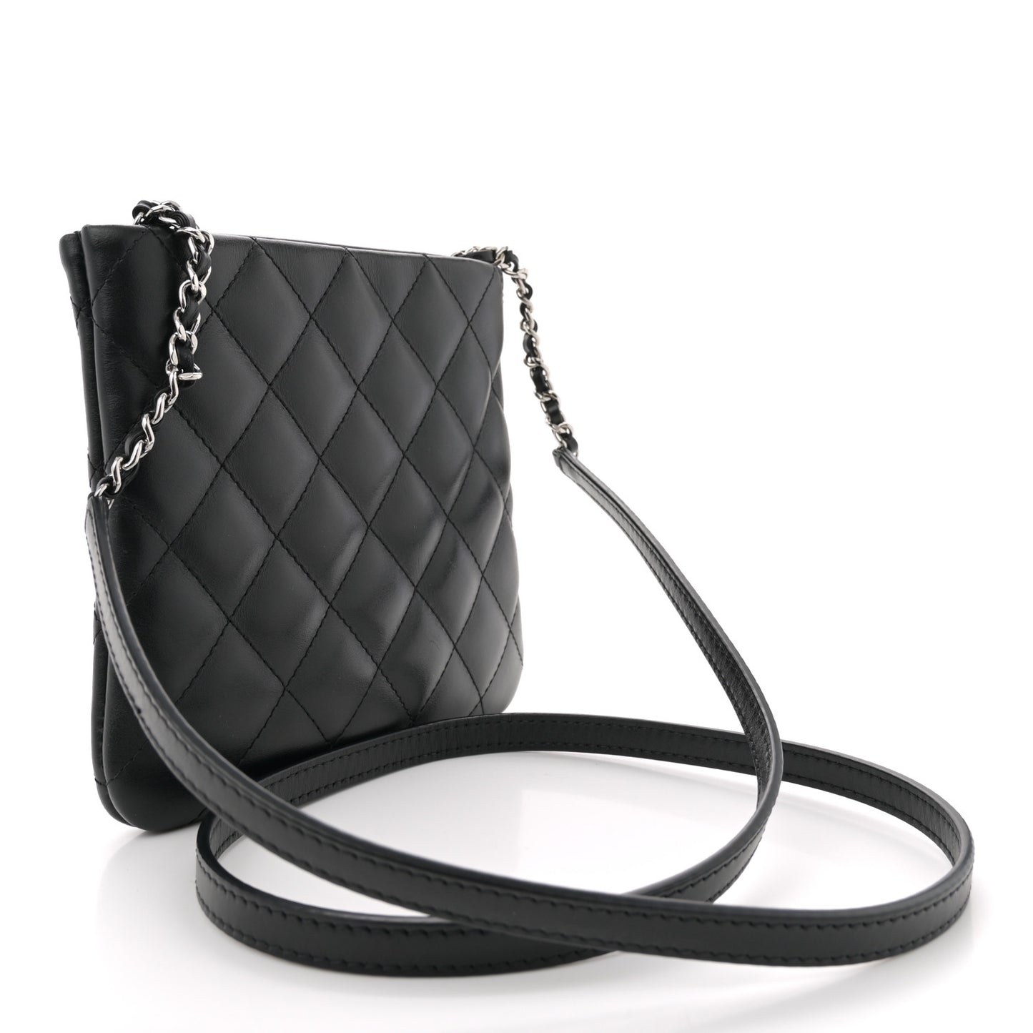 Lambskin Quilted Crossbody Bag Black