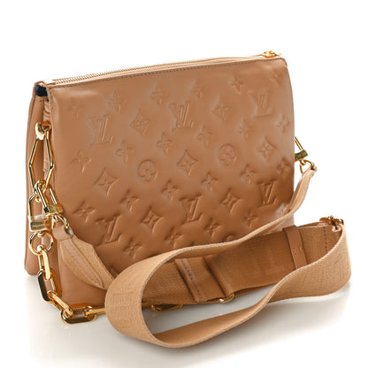 Louis Vuitton Lambskin Embossed Monogram Coussin PM Camel 3 of 9