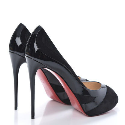 Christian Louboutin Patent Glitter Youlapeep 120 Pumps 40 Black 4 of 8