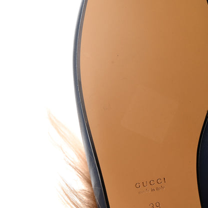 Gucci Malaga Kid Fur Womens Princetown Slippers 39 Blue Agata 9 of 12