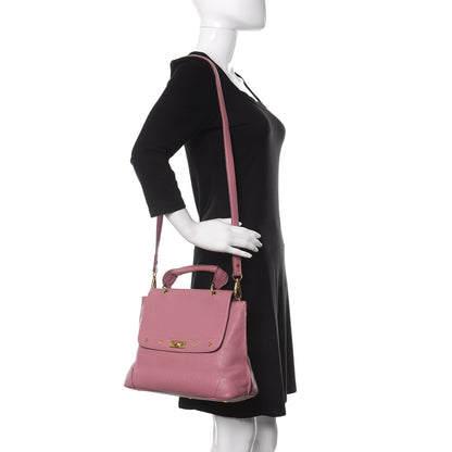 MCM Calfskin Studded Crossbody Pink 2 of 9