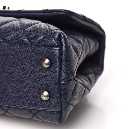 Chanel Caviar Quilted Mini Coco Handle Flap Navy Blue 10 of 12