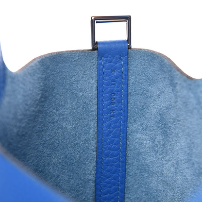 Hermes Taurillon Clemence Picotin Lock 22 MM Bleu Hydra 7 of 10
