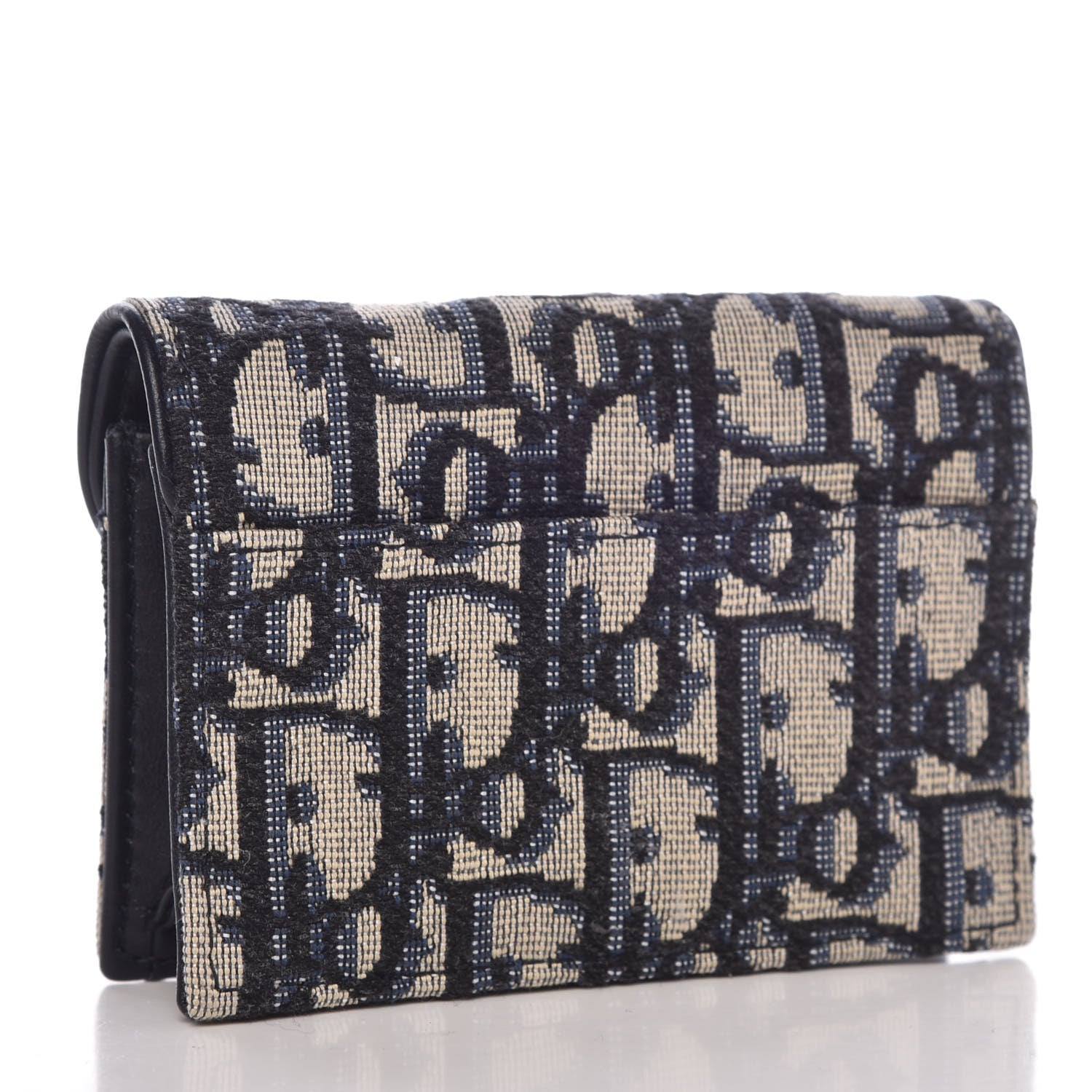 Christian Dior Oblique Saddle Card Holder Blue 3 of 8
