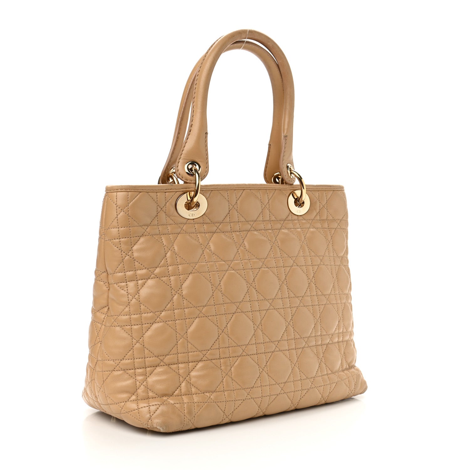 Christian Dior Lambskin Cannage Dior Tote Beige 3 of 15