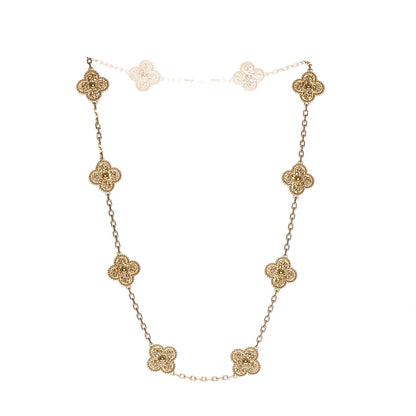 Van Cleef & Arpels 18K Yellow Gold 10 Motifs Vintage Alhambra Necklace 3 of 4