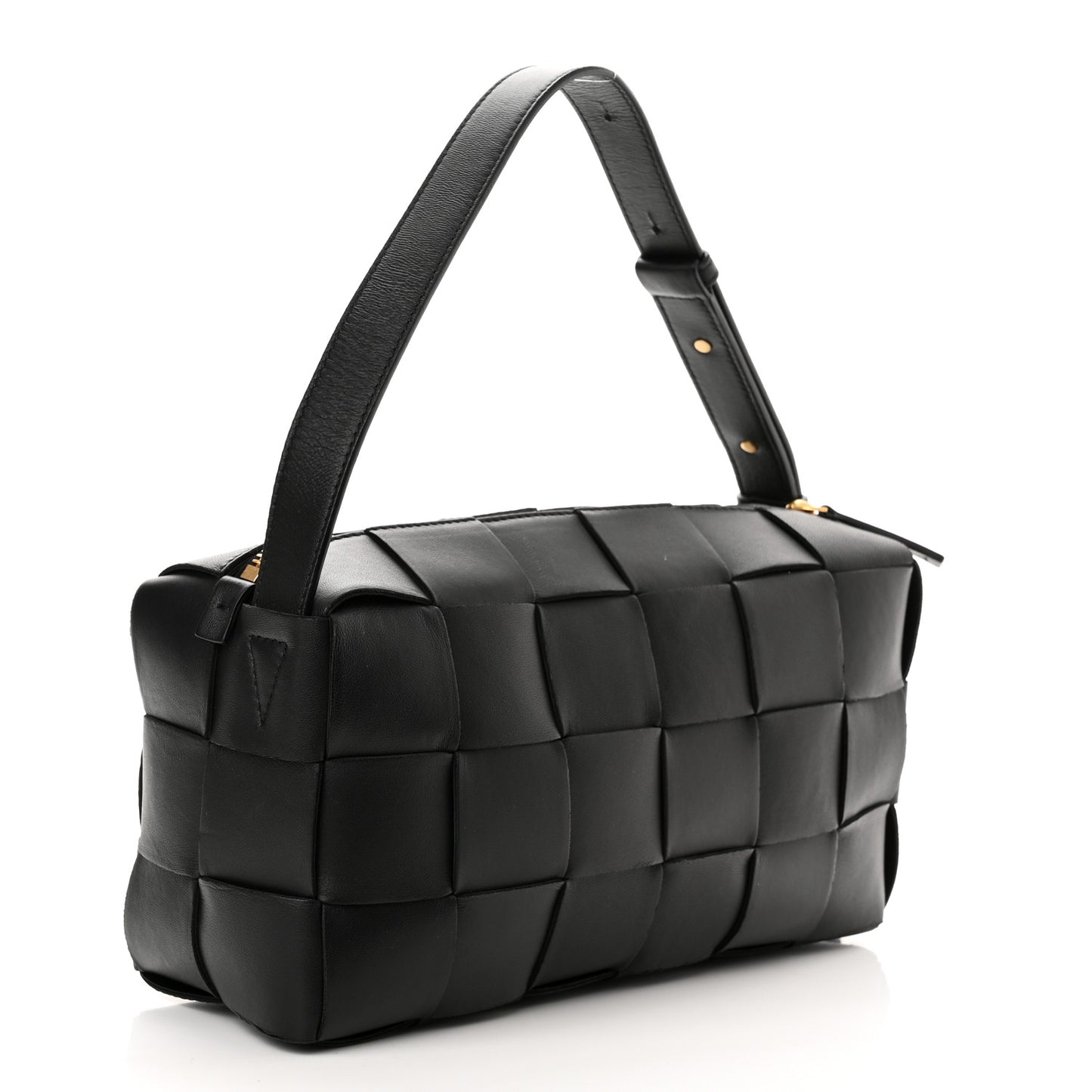 Lambskin Maxi Intrecciato Brick Cassette Bag Black