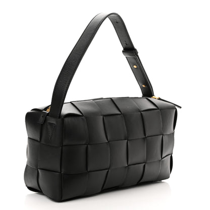 Bottega Veneta Lambskin Maxi Intrecciato Brick Cassette Bag Black 3 of 9