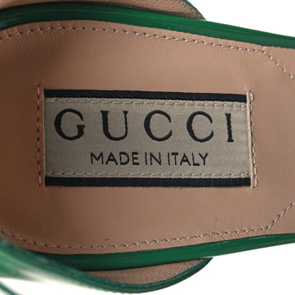 Gucci Vernice Crystal Double G Platform Pumps 37 New Shamrock 8 of 9