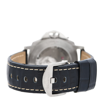 Panerai Titanium Alligator 45mm Luminor Due Automatic Watch Blue PAM00729 3 of 5