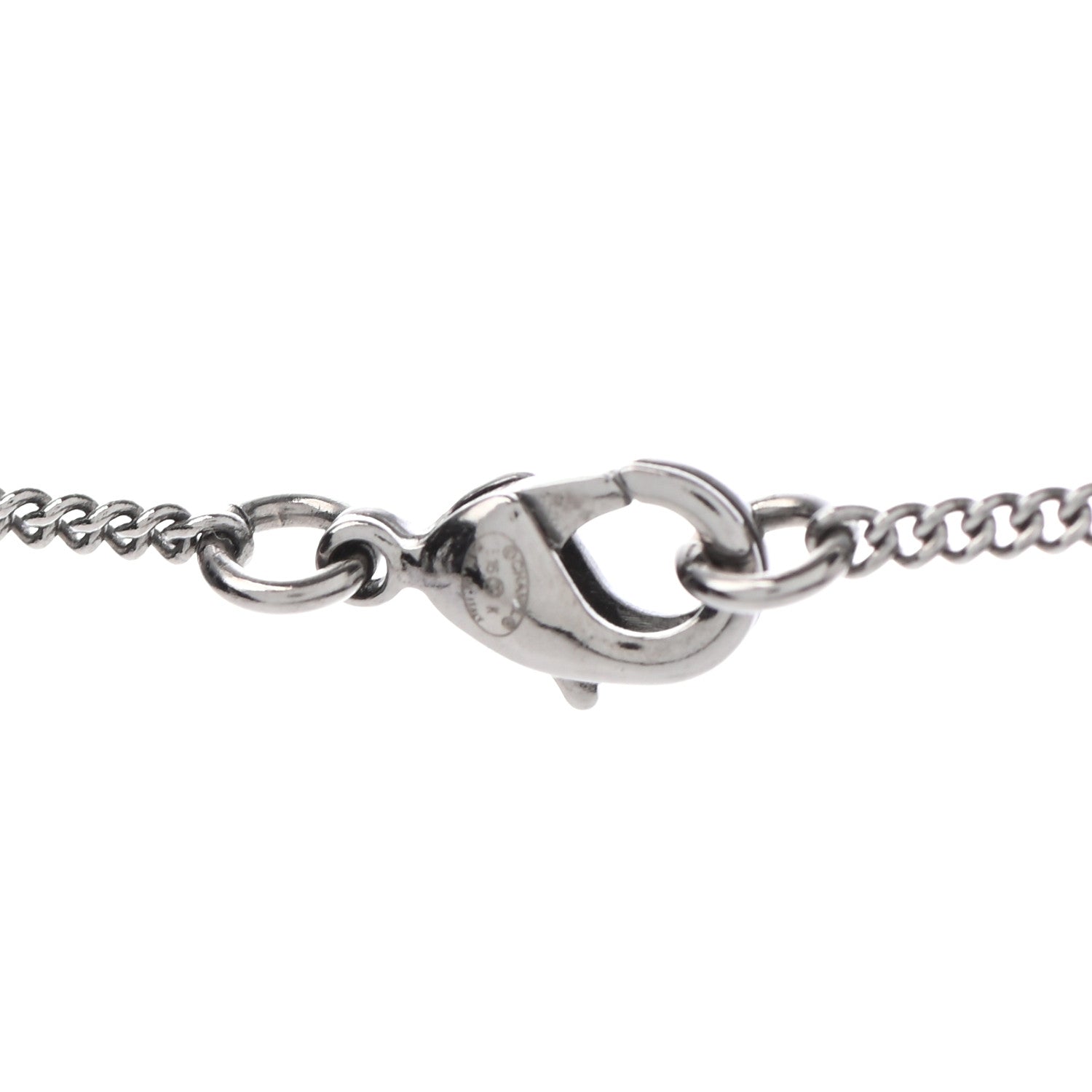 Chanel Baguette Crystal CC Necklace Silver Black 5 of 7