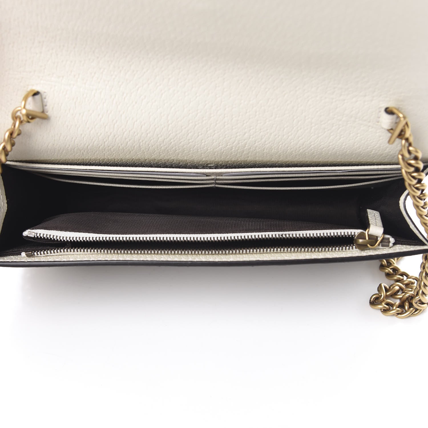 Gucci GG Supreme Monogram Web Queen Margaret Chain Wallet White 5 of 10