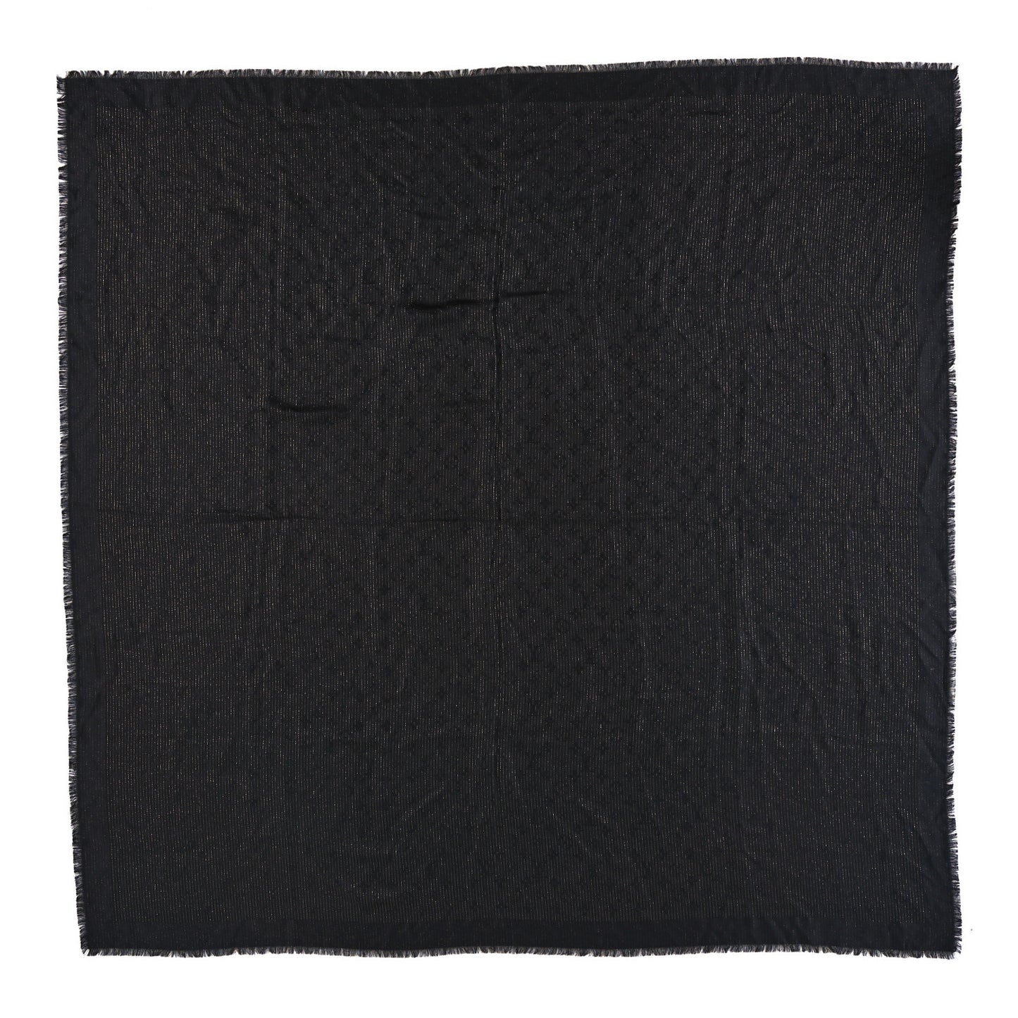 Wool Silk Monogram Glimmer Shawl Black
