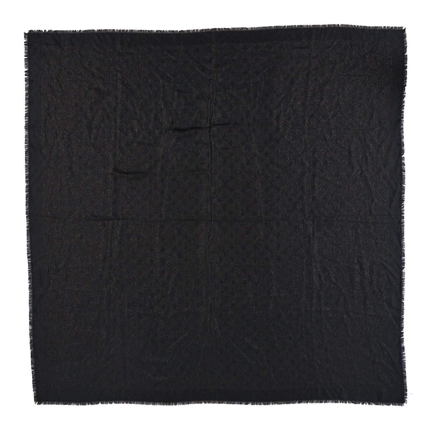 Louis Vuitton Wool Silk Monogram Glimmer Shawl Black 1 of 3