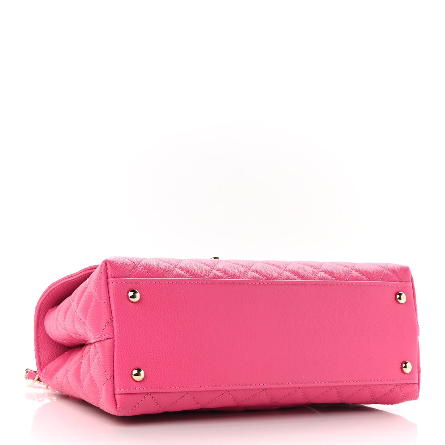 Caviar Quilted Small Coco Handle Flap Pink