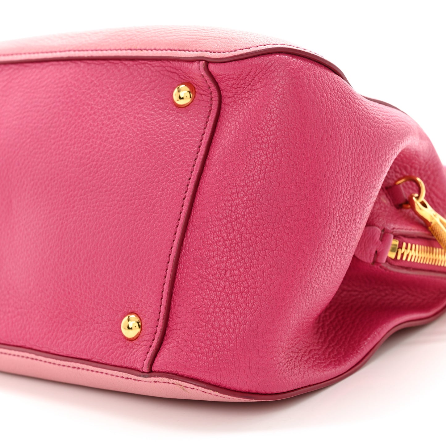 Goatskin Madras Bi-Color Bowling Bag Rosa Peonia