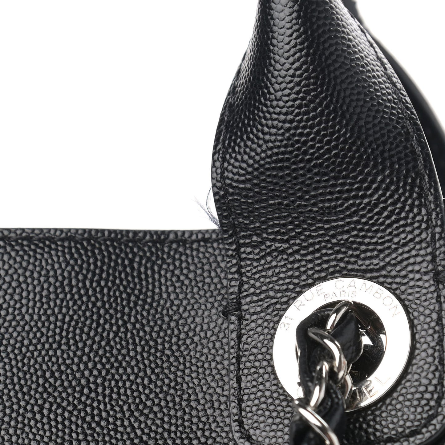 Caviar Medium Studded Deauville Tote Black