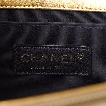 Chanel Metallic Patent Calfskin Quilted Medium Boy Flap Gold 6 of 16