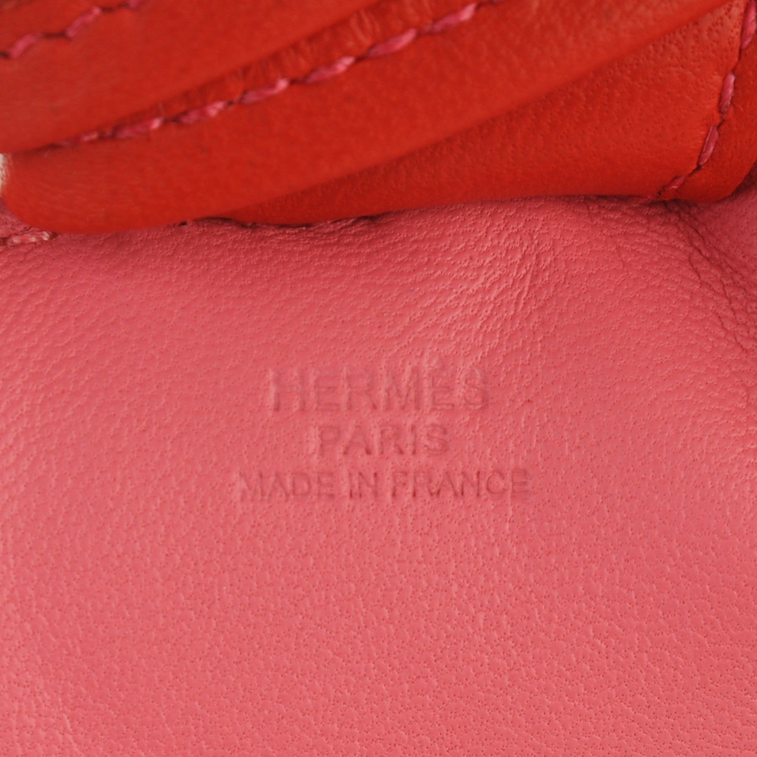 Hermes Milo Lambskin Grigri Rodeo Horse Bag Charm MM Rose Azalee Orange Poppy 4 of 4