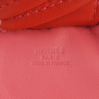 Hermes Milo Lambskin Grigri Rodeo Horse Bag Charm MM Rose Azalee Orange Poppy 4 of 4