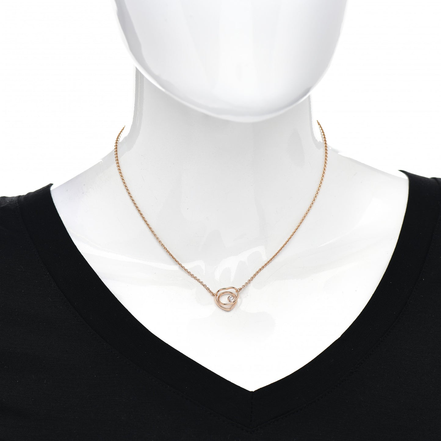 18K Rose Gold Diamond TPM Vertige Coeur Necklace SH