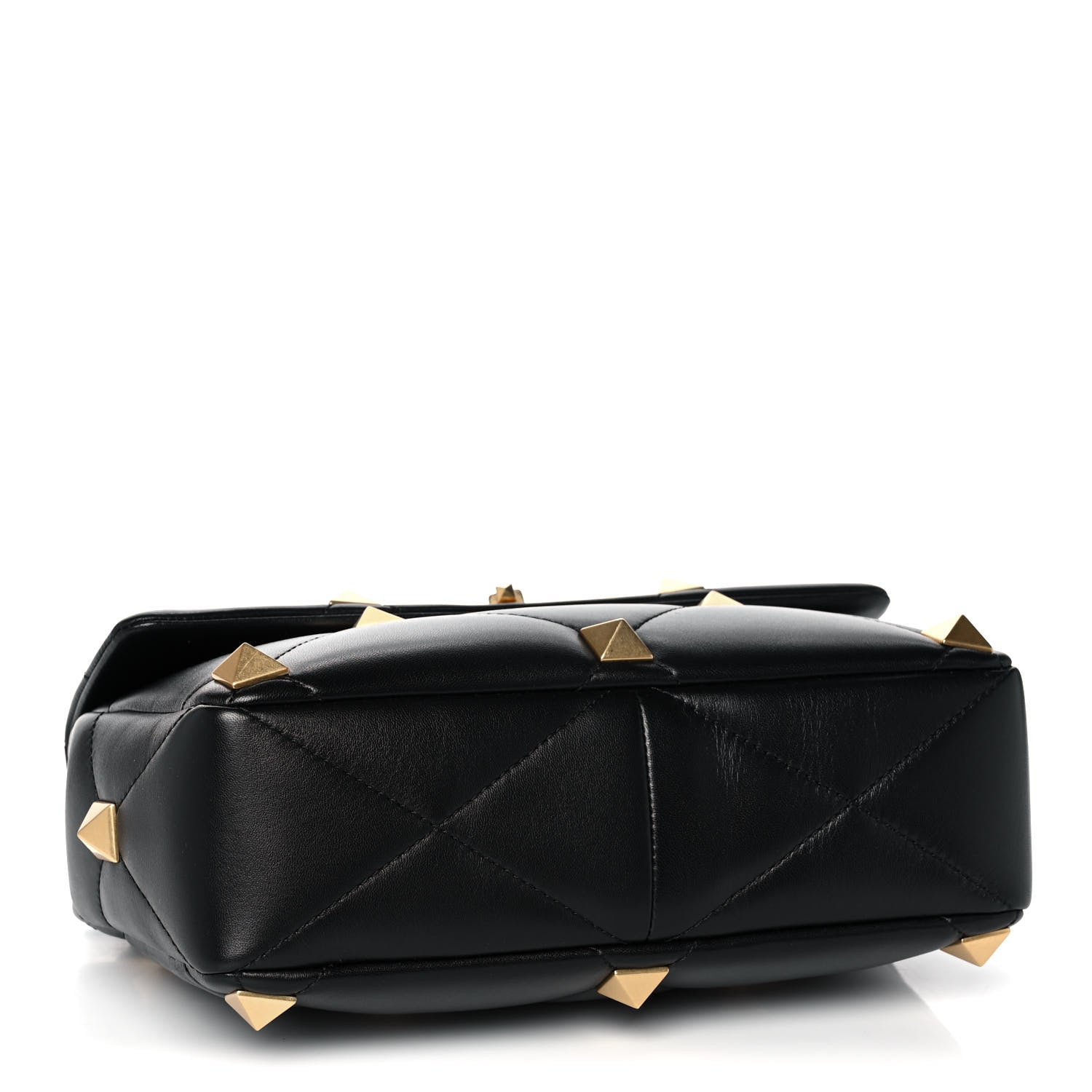 Valentino Garavani Nappa Large Roman Stud Shoulder Bag Black 3 of 10