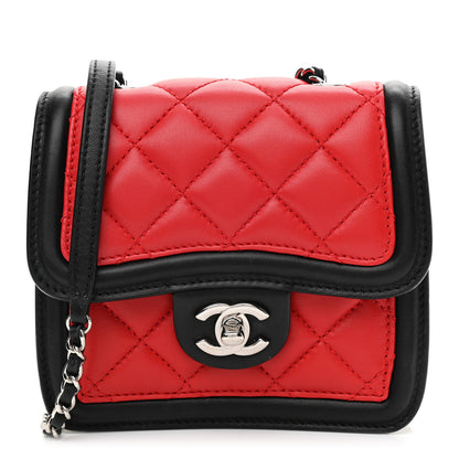 Chanel Lambskin Quilted Mini Graphic Flap Bag Red Black White 1 of 9