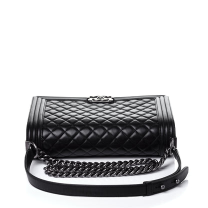 Chanel Lambskin Quilted New Medium Boy Flap Black 11 of 12