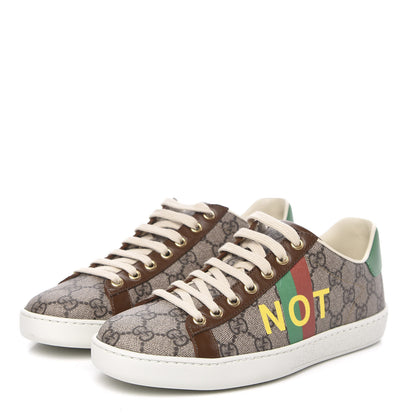 Gucci GG Supreme Monogram Fake/Not Womens Ace Sneakers 38 Beige New Shamarock Brown Sugar 3 of 9