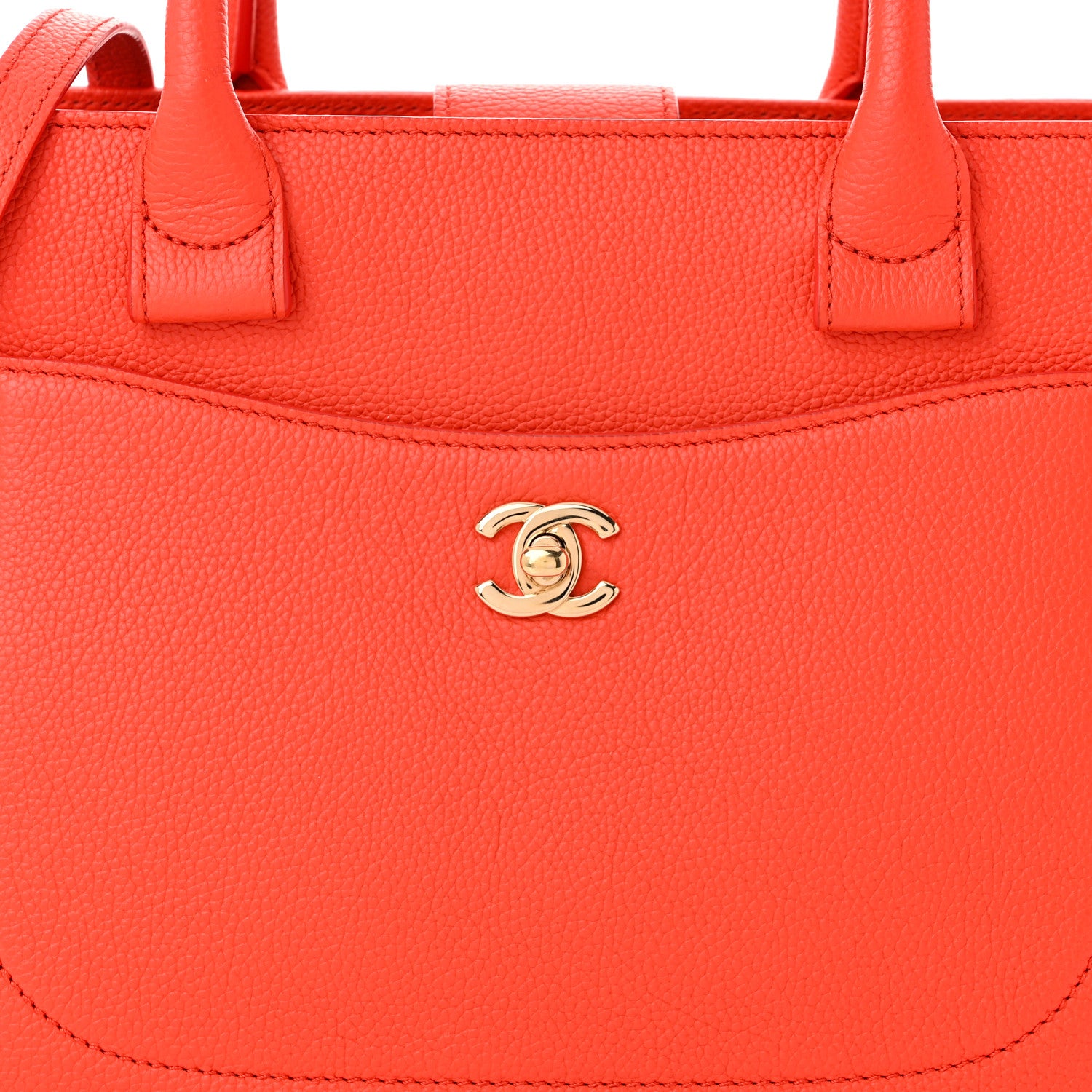 Chanel Grained Calfskin Small Neo Executive Shopper Tote Red 9 of 12