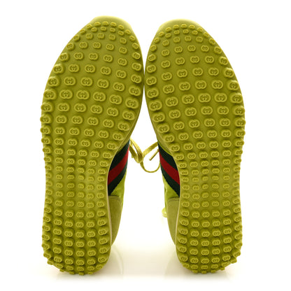 Gucci GG Suede Monogram Web Re-Motion Sneakers 37 Green 6 of 8