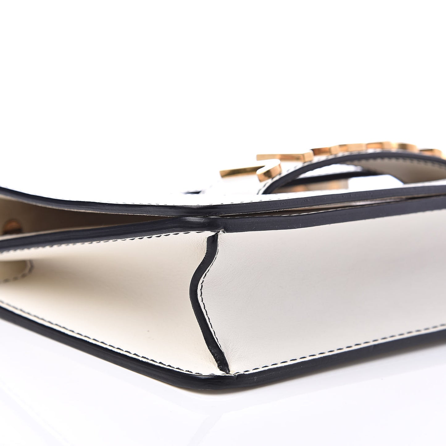 Calfskin J'Adior Chain Flap Bag Off White
