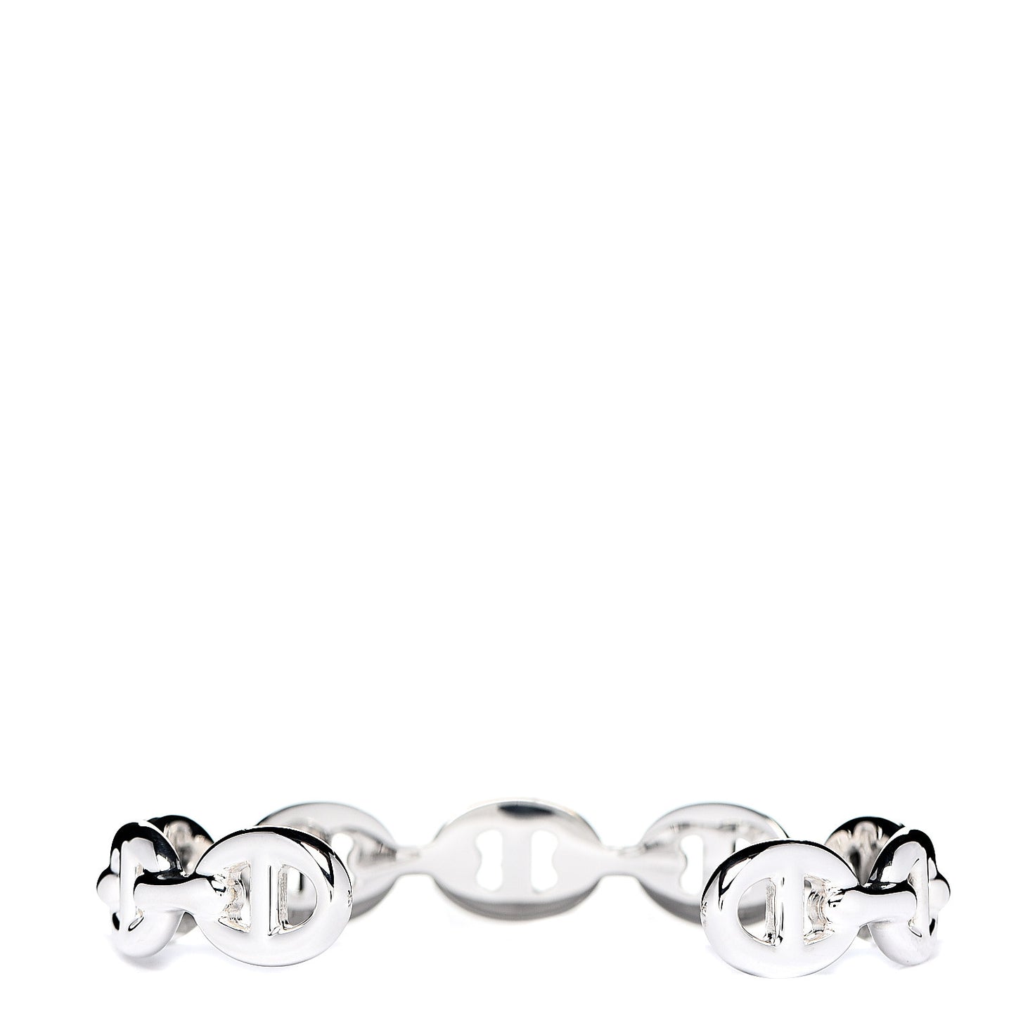 Sterling Silver MM Chaine d'Ancre Enchainee Cuff Bracelet SH