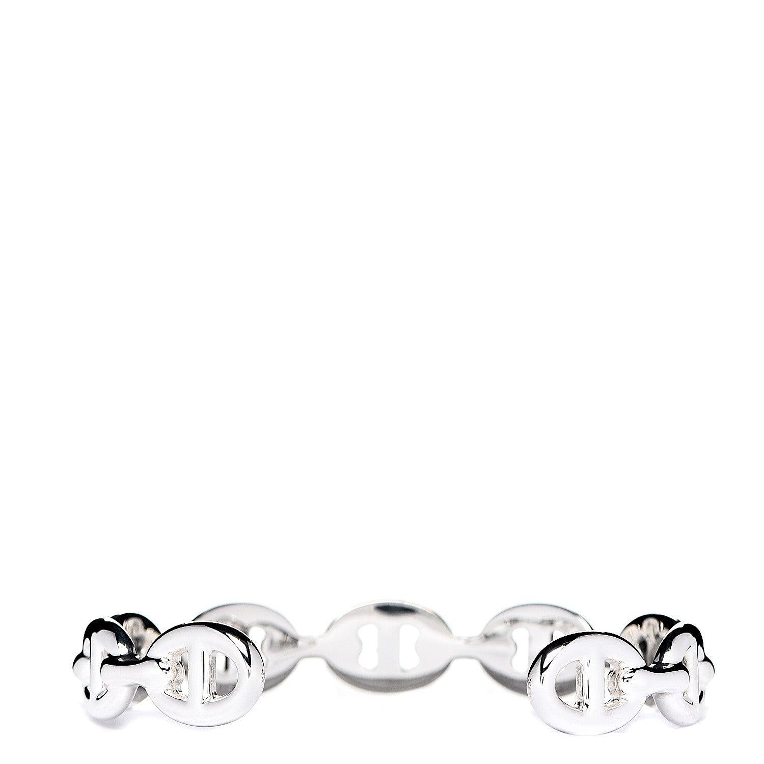 Hermes Sterling Silver MM Chaine d'Ancre Enchainee Cuff Bracelet SH 2 of 4