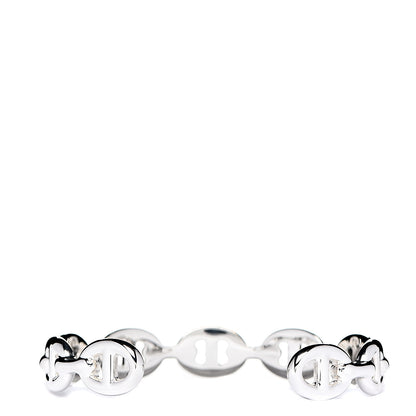 Hermes Sterling Silver MM Chaine d'Ancre Enchainee Cuff Bracelet SH 2 of 4